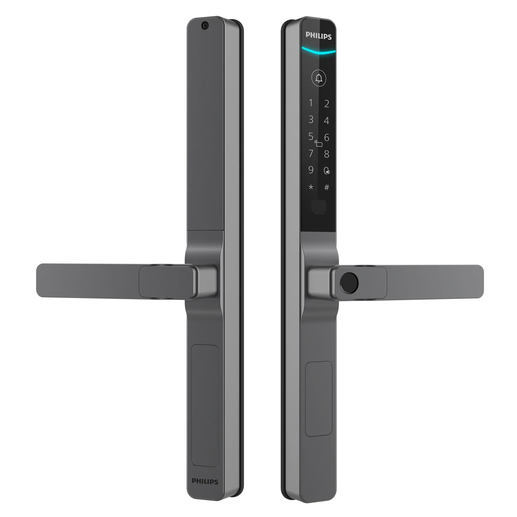 Philips DDL611S-5HBS (чёрный) узкопрофильный умный замок с отпечатком пальца