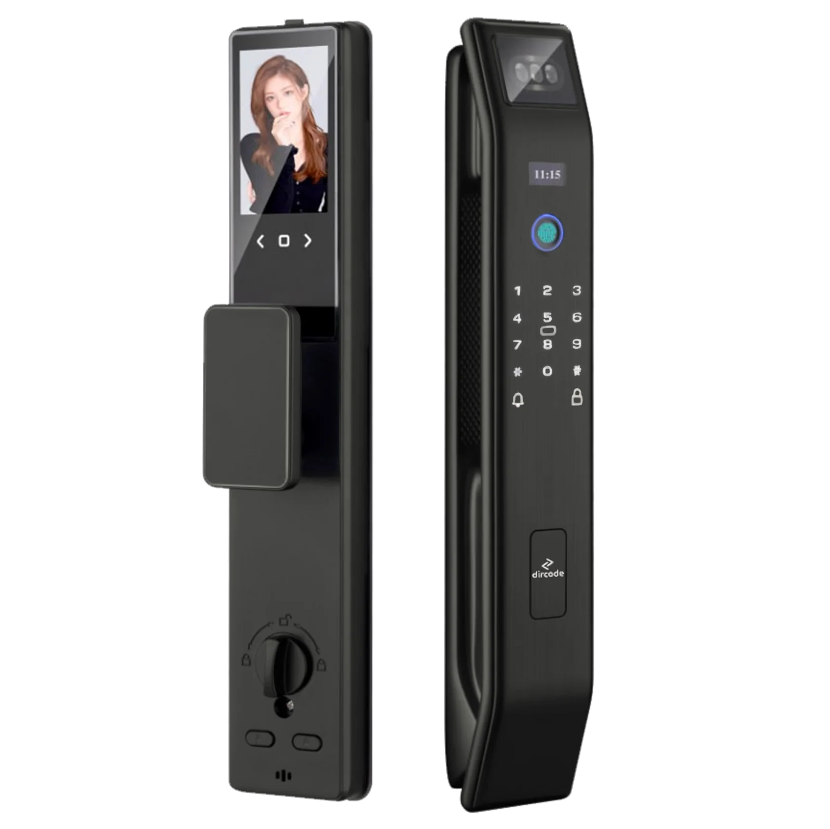 Dircode U800 (чёрный) пуш-пулл умный замок с распознаванием лица и видеоглазком